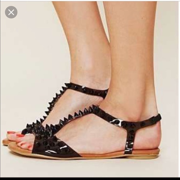 black spike sandals